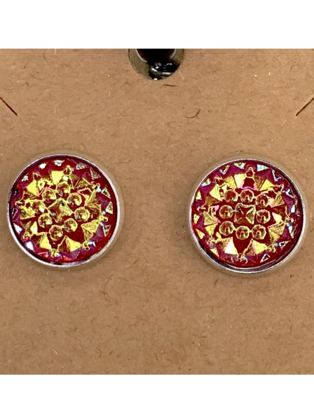 *LAST SET* Faux Druzy Stud Stainless Steel Earrings Fashion Jewelry
